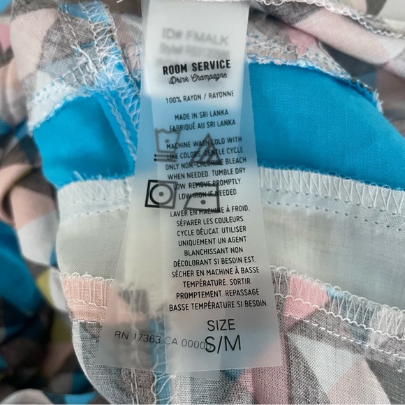 Room Service Gray Geometric Multi-Color Robe Size Small/Medium - Picture 7 of 7